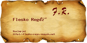 Flesko Regő névjegykártya